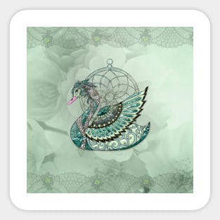 Wonderful elegant swan Sticker